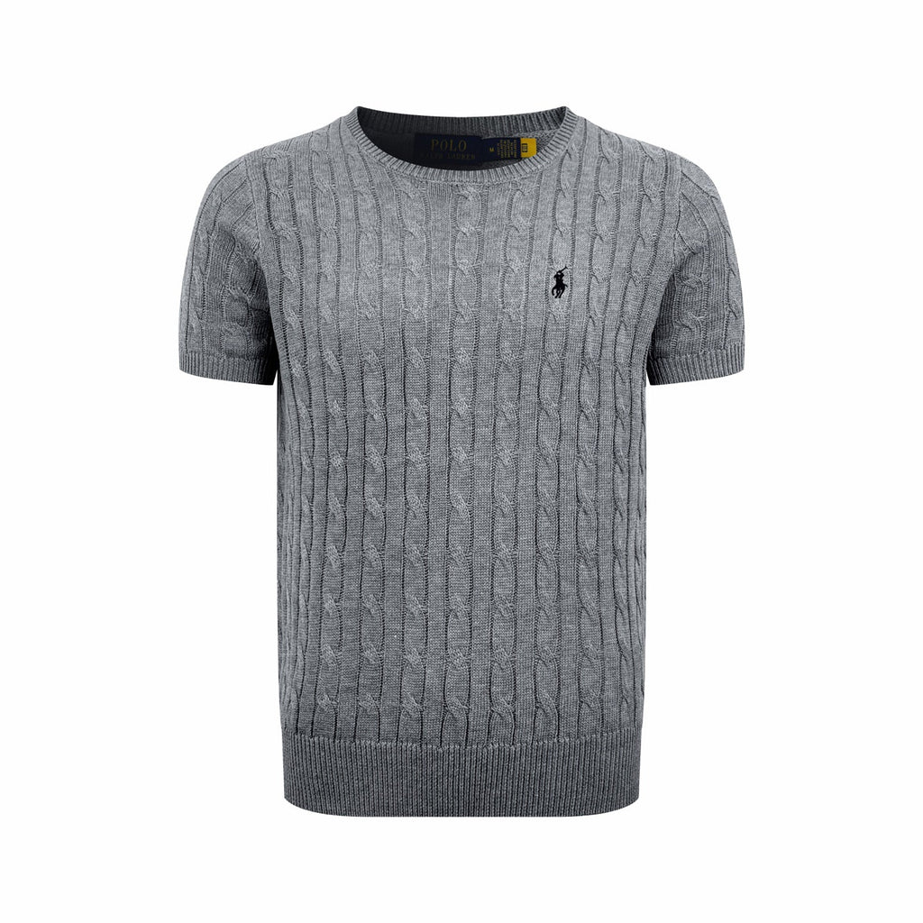 Ralph Lauren Men's Short‑Sleeve Cable‑Knit Crew Neck Sweater