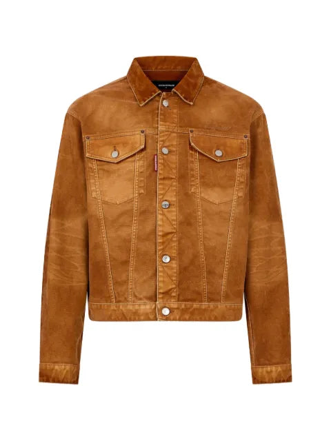 DSQUARED2 weathered suede oversized jean jacket