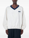 Miu Miu logo-patch V-neck sweater