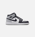 Air Jordan 1 Mid GS Sneakers | White/Light Smoke Grey/Black