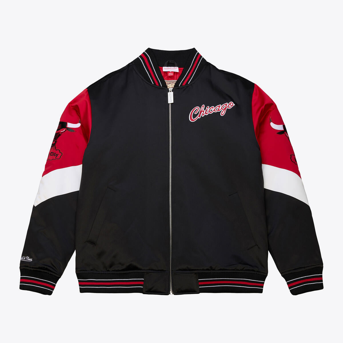 M&N NBA Vintage Chicago Bulls Throw It Back Heavyweight Satin Jacket