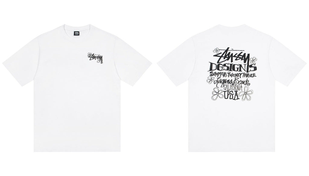 Stussy Laguna Beach Floral Designs Graphic Short Sleeve Tee