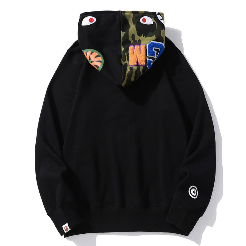 BAPE Camo Shark Hoodie - Black, Grey & Red
