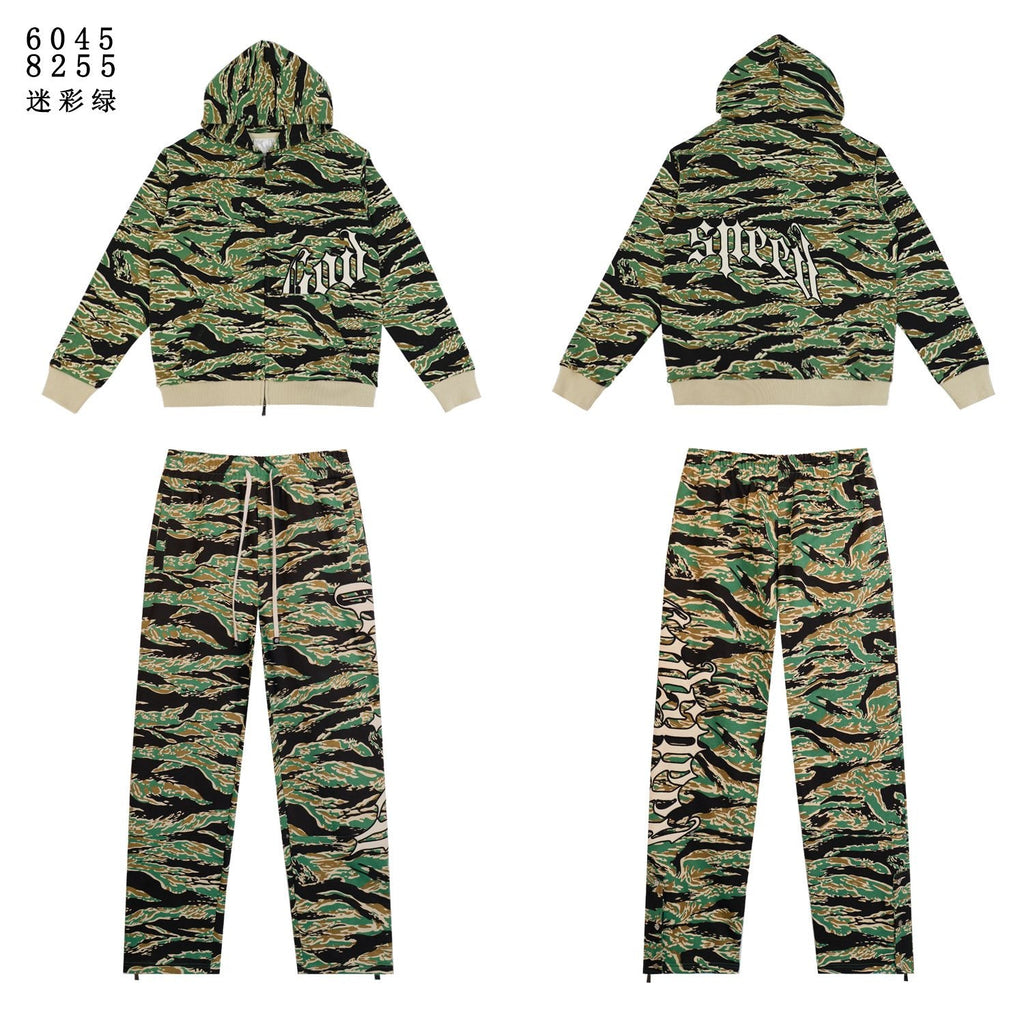 Godspeed Camo Embroidered Hoodie & Pants Matching Set