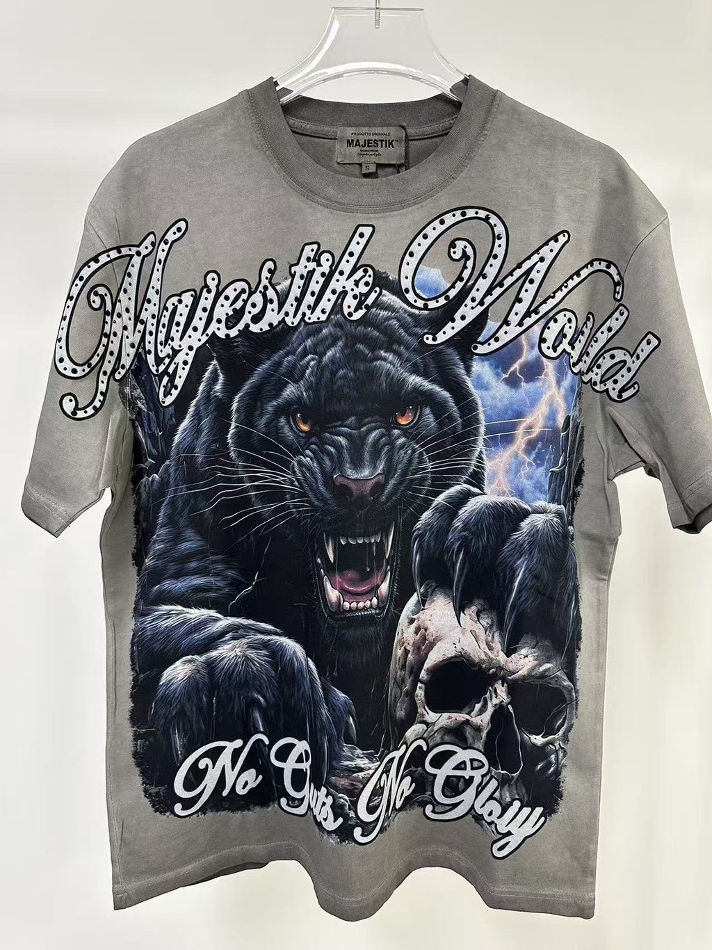 MAJESTIK Panther Skull Graphic T-Shirt