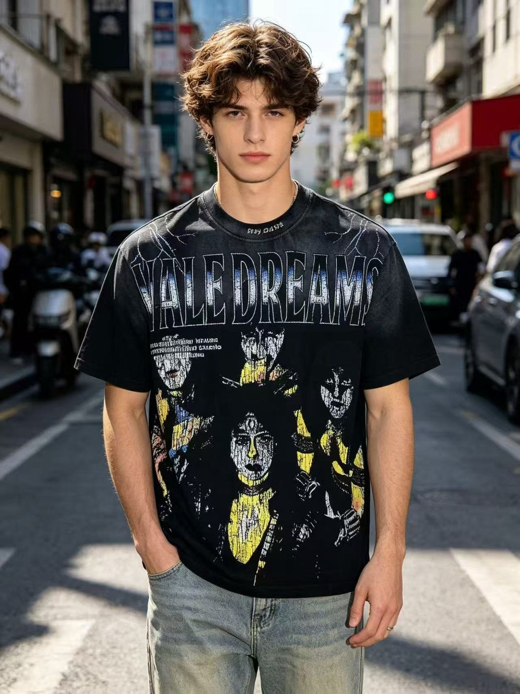 VALLEY Washed Black Graphic T-Shirt