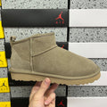UGG Classic Ultra Mini Boot – Suede Ankle Boot with Shearling Lining, Herringbone Collar & Tonal Lug Sole in Olive