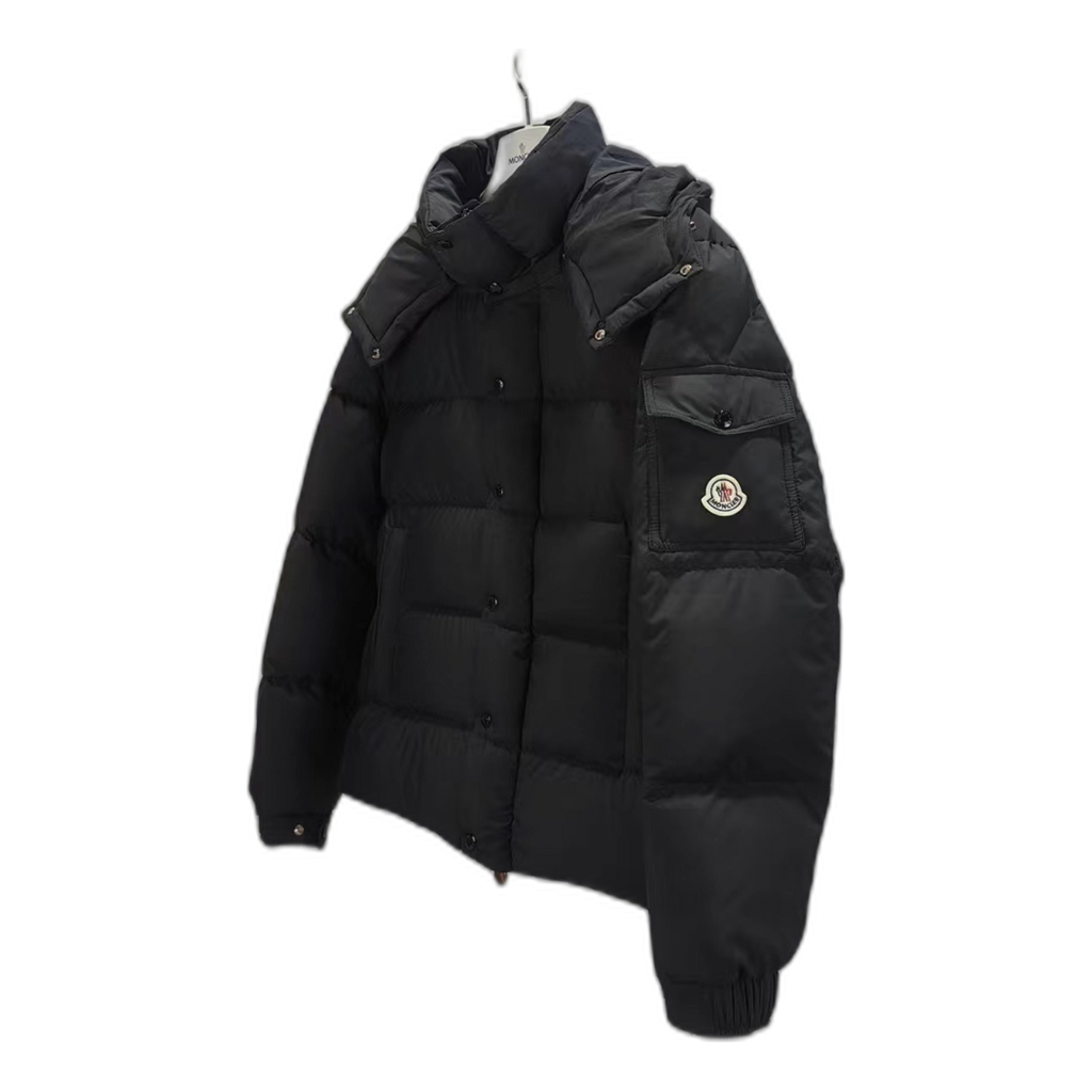 Moncler Maya Matte Hooded Puffer Jacket – Black