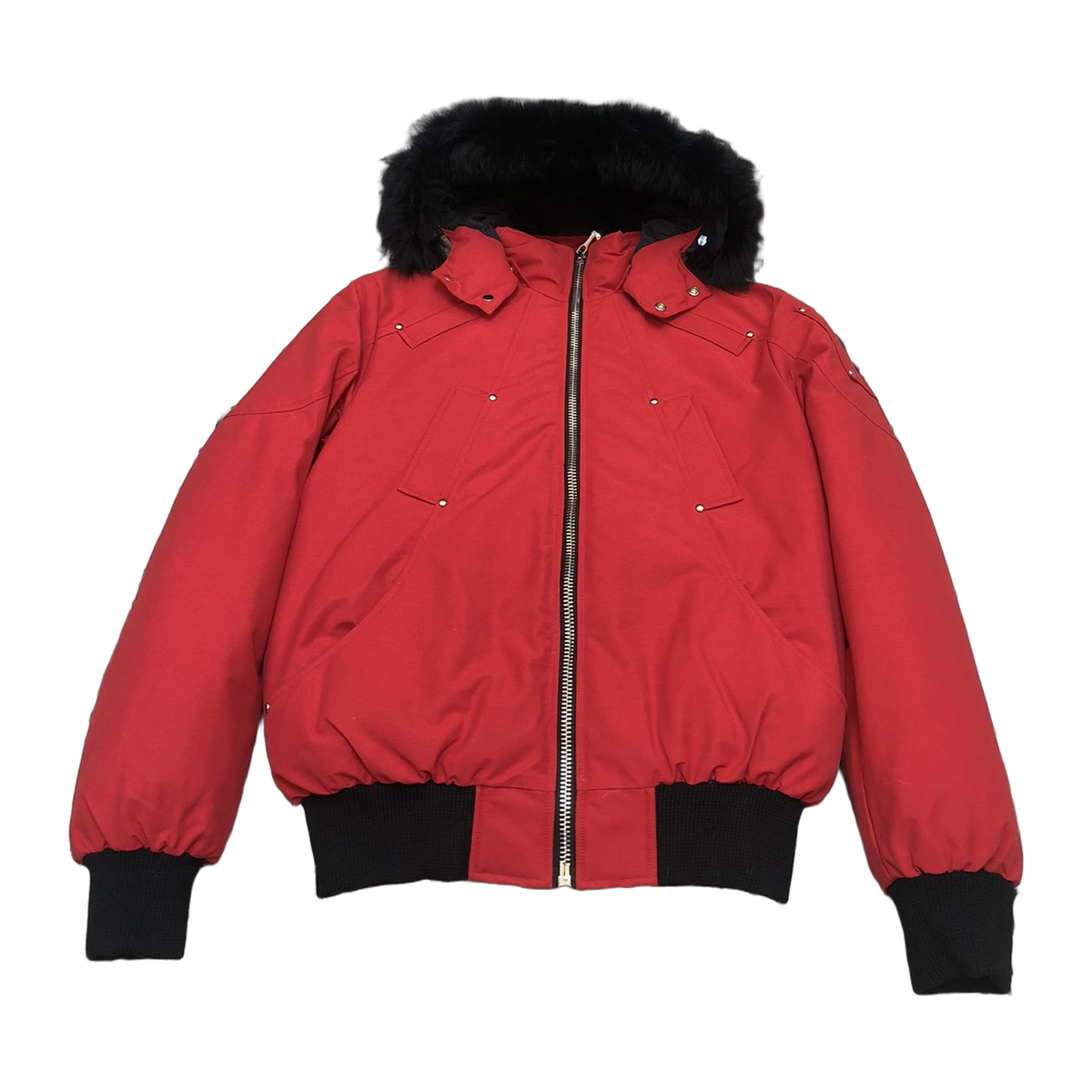 Moose Knuckles Men's Original Ballistic Shearling-Trim Bomber – Black III