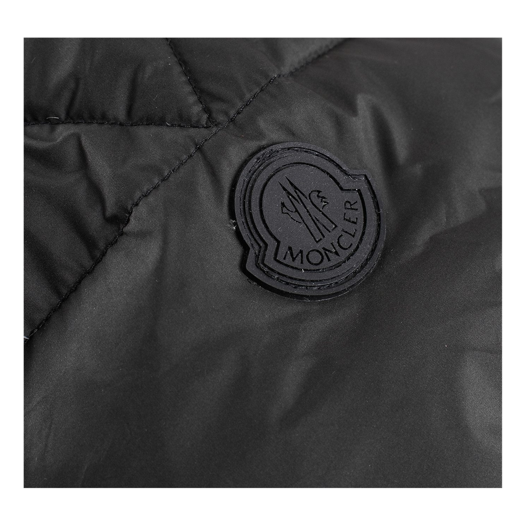 Moncler Contrast-Lined Logo-Hood Puffer Jacket – Black
