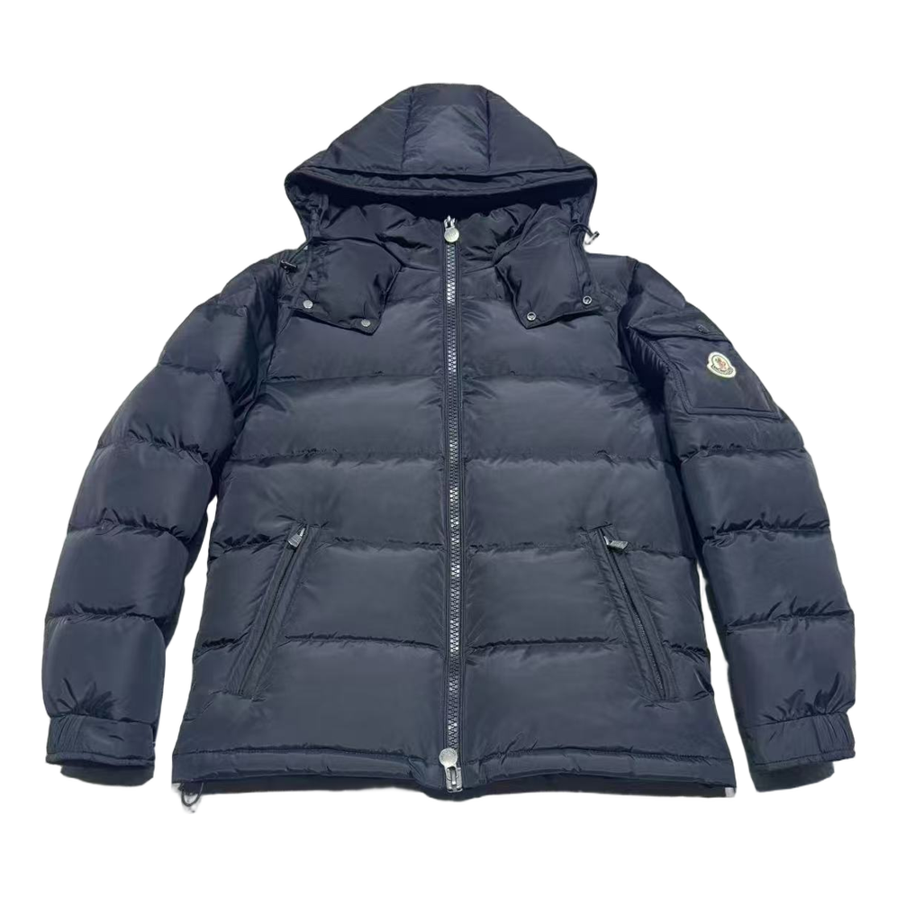 Moncler Sleeve-Pocket Hooded Puffer Jacket – Navy