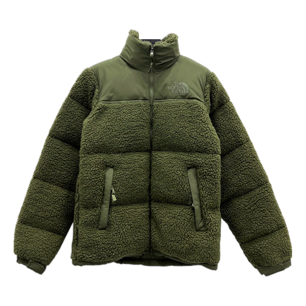 The North Face Fleece-Panel Stand-Collar Puffer Jacket – Olive