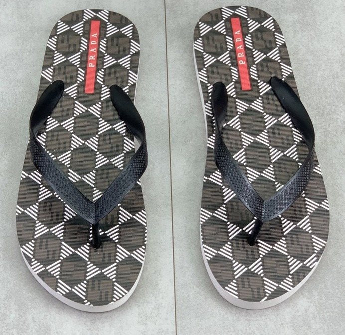 Prada Geometric-Pattern Flip-Flops