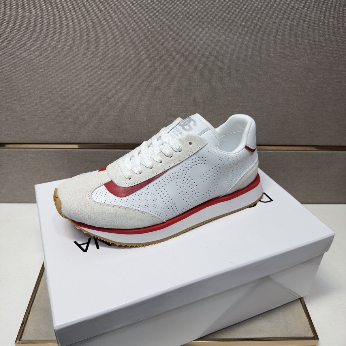 Dolce & Gabbana Men's White Red Gum Sneakers