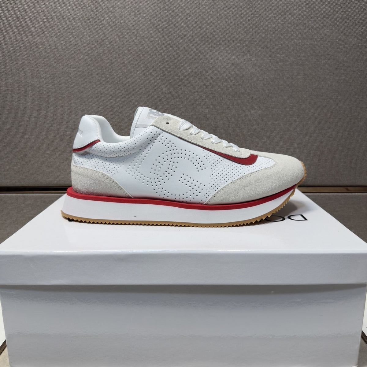Dolce & Gabbana Men's White Red Gum Sneakers