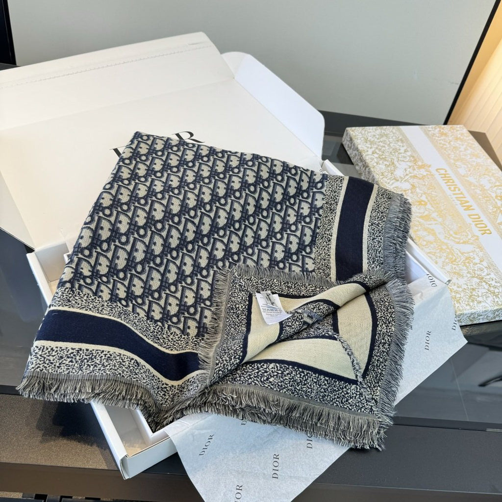 Dior Fringed Patterned Shawl