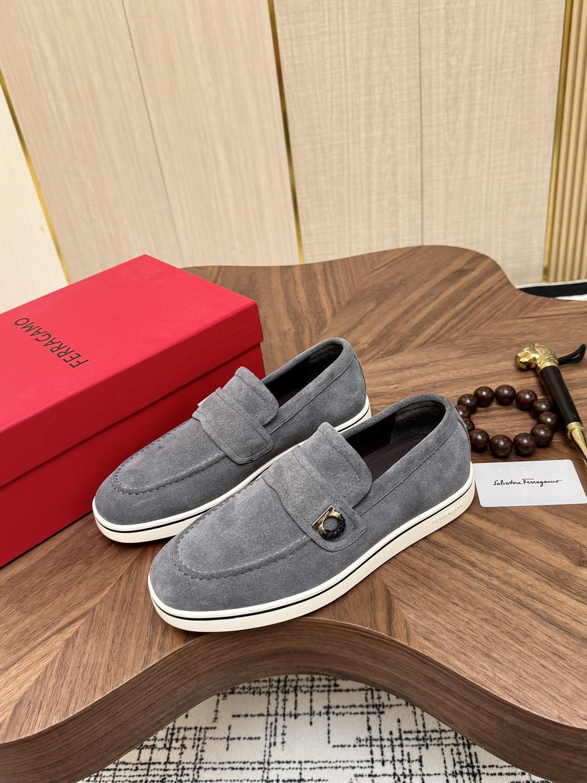 Salvatore Ferragamo Men's Textured Slip-On Loafers