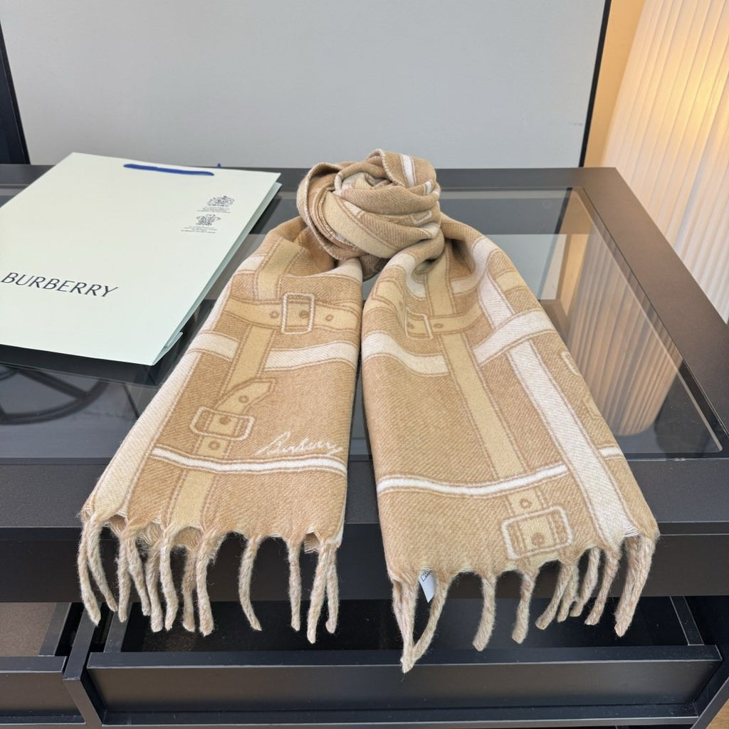 Burberry Reversible Cashmere Fringe Scarf