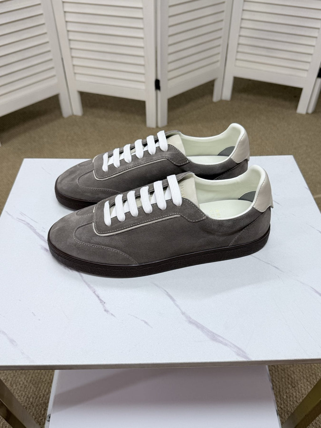 Brunello Cucinelli Men's Low-Top Sneakers - Textured Panel Design